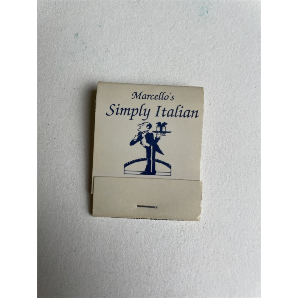 Vintage Matchbook Marcellos's Simply Italian Restaurant‎ North Kittery Maine
